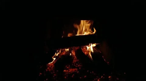 Gas heating in an artificial fireplace. Stock Footage 201813549