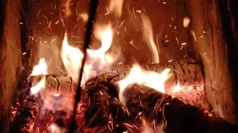 Gas heating in an artificial fireplace Stock-Footage 201813552