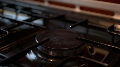 Gas hob being turned on Stock Footage 101890757