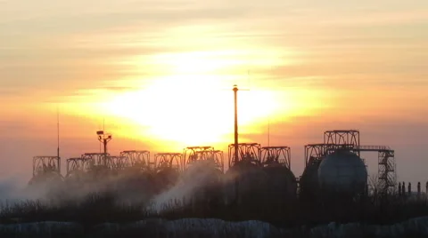 Gas-holders. Timelapse Stock Footage 50599267