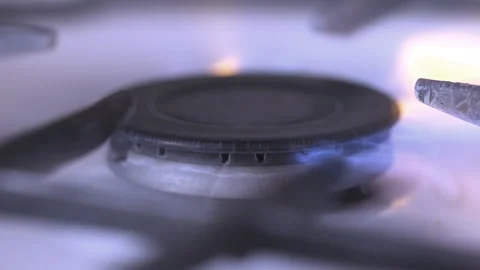 The gas is ignited Stock Footage 86423218