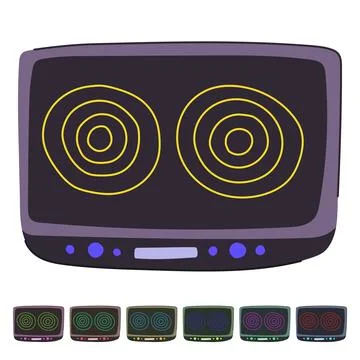Gas introduction cooktop vector cartoon graphic Stock Illustration