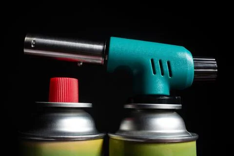 Gas jet with cans. Stock Photos