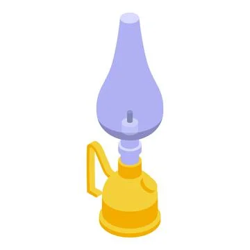 Gas lamp icon isometric vector. Kerosene lantern Stock Illustration