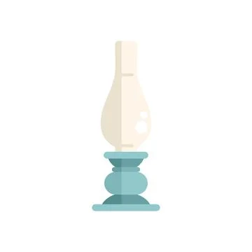 Gas lantern standing on a table providing light in a minimalist style Illustrazione stock