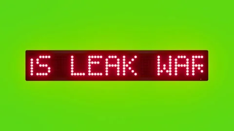 GAS LEAK WARNING Scrolling Red Dot Matrix LED Text Animation on Green Screen Stock Footage 317365334