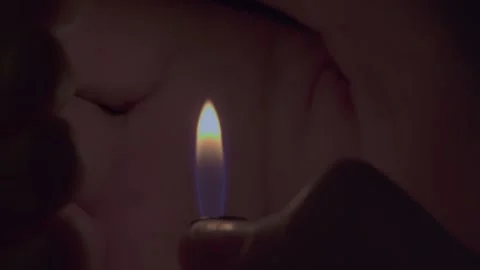 Gas lighter in the dark Video stock 299710623