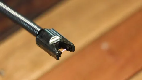 Gas Lighter Ignition Spark Macro Stock Footage 329478326