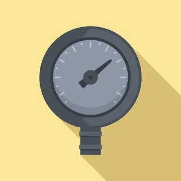 Gas manometer icon flat . Pressure gauge Stock Illustration