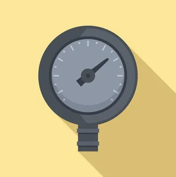 Gas manometer icon flat vector. Pressure gauge Stock Illustration