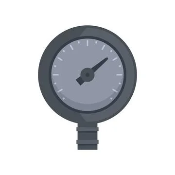 Gas manometer icon flat vector. Pressure gauge Stock Illustration