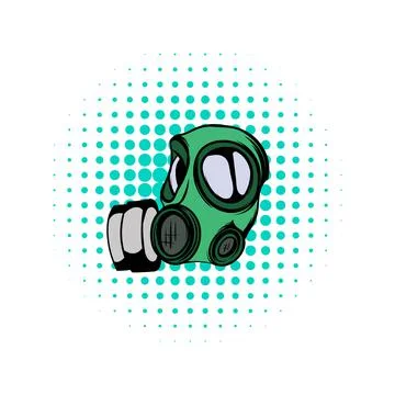 Gas mask comics icon Stock Illustration