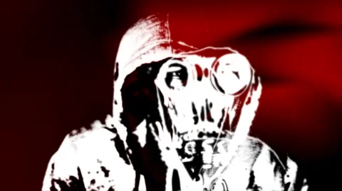 Gas mask (double with red) Video stock 46959617