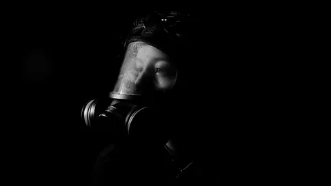 Gas Mask Stock Footage 79707494