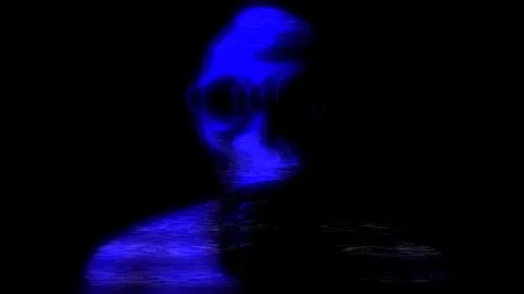 Gas mask front glitch Stock Footage 72129660