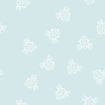 Gas mask line seamless pattern flat Illustrazione stock