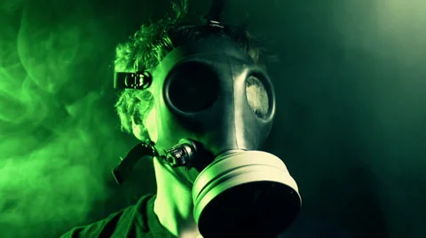 Gas mask man Stock Footage 38374525
