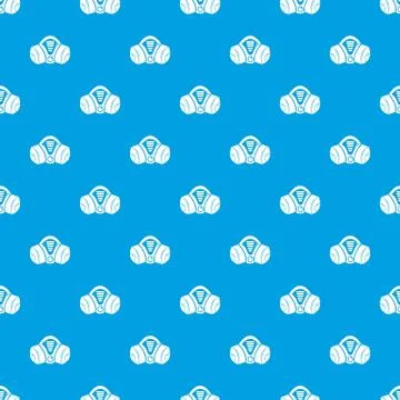 Gas mask pattern vector seamless blue Stock Illustration
