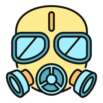 Gas mask protecting user from toxic air pollution Stock Illustration