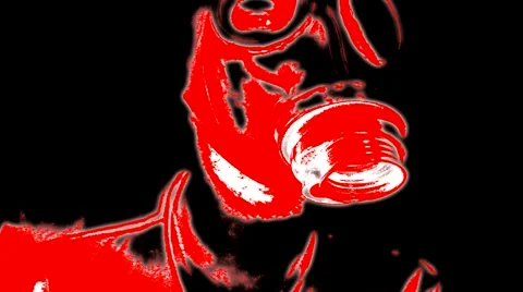Gas mask (red) Stock Footage 46991201