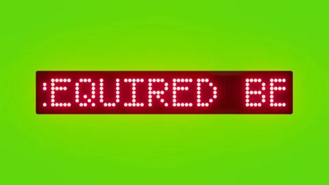 GAS MASK REQUIRED BEYOND THIS POINT Scrolling Red Dot Matrix LED Text Animation Stock Footage 317365343
