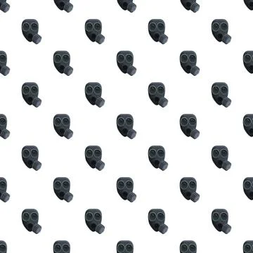 Gas mask seamless pattern protecting from toxic pollution Stock Illustration