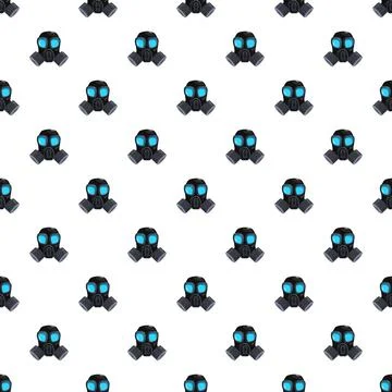 Gas mask seamless pattern representing air pollution protection Stock Illustration