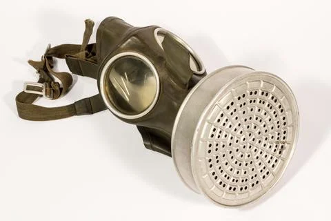 Gas mask of the Second World War on a white background. Stock Photos