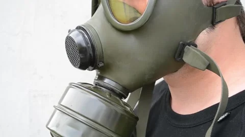 Gas Mask Side View Stock Footage 46114316