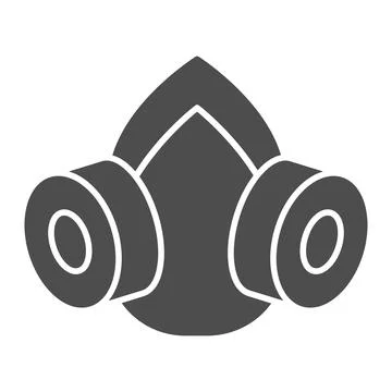 Gas mask solid icon, pest control concept, Respirator sign on white background Stock Illustration