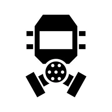 Gas mask vector icon, full black Ilustración de archivo