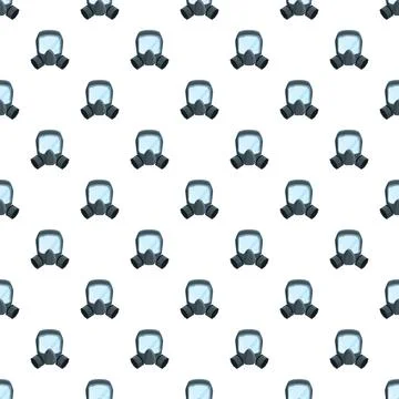 Gas masks seamless pattern providing air protection Stock Illustration
