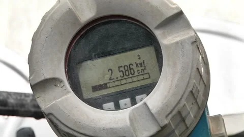 The gas meter on the gas pipe Stock Footage 85644432