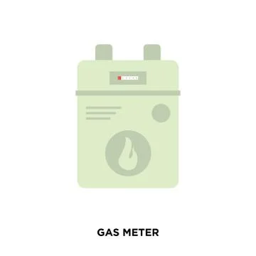 Gas meter icon on white background, in mint, vector icon illustration Stock Illustration