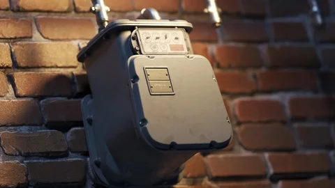 "Gas meter showing fuel flow in a timelapse. Camera zooms into a closeup. 4KHD" Stock Footage 97960180