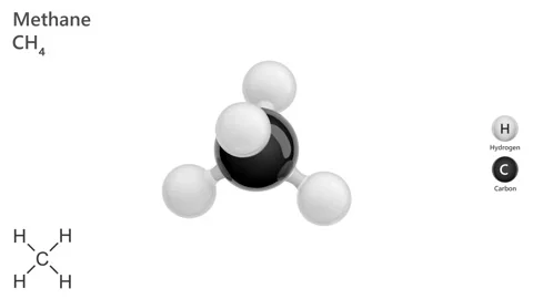 Gas Methane (CH4) . White back. 3D render Stock Footage 285521989