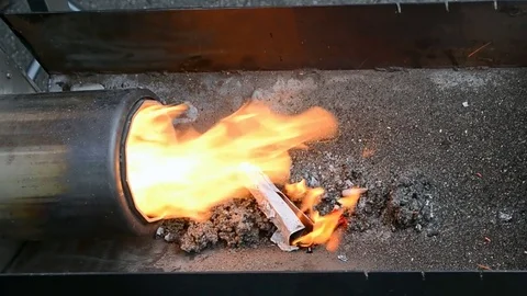 Gas methane fire heater closeup, energy diversity. 스톡 동영상 71125545