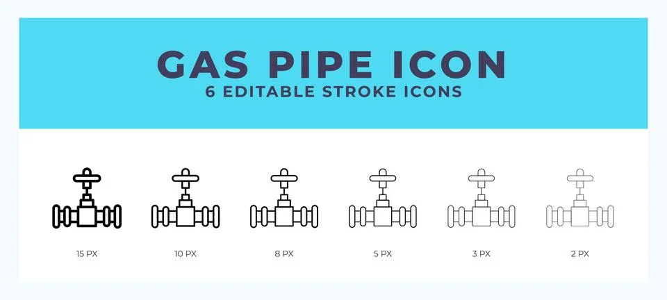 Gas pipe icon with editable stroke. Outline icon vector illustration. Stock Illustration