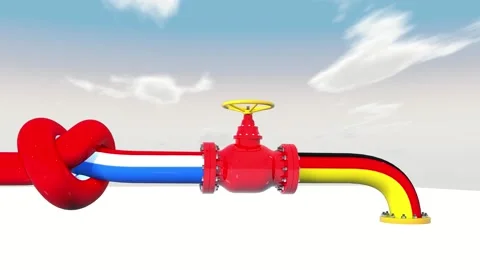 Gas pipe Nord Stream 2 and flag of germany shadow of the Moscow Kremlin with a Stock Footage 202283115