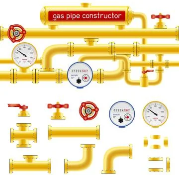 Gas pipe set constructor Illustrazione stock