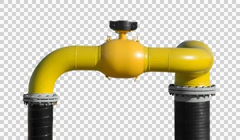 Gas pipe with valve Stock Photos