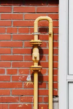 Gas pipe on the wall Stock-Fotos