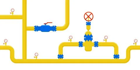 Gas pipeline construction background. Vector stock illustration isolated on Stock Illustration