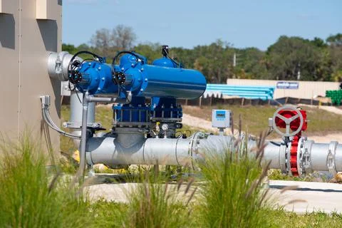 Gas pipeline under construction Stock Photos