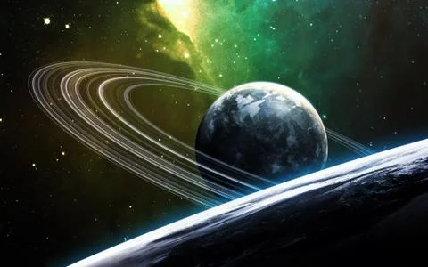 Gas planet in deep space Stock Photos