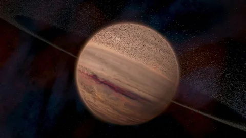 Gas planet - at the edge of the asteroid belt 4K 29.97FPS Stock Footage 72778277