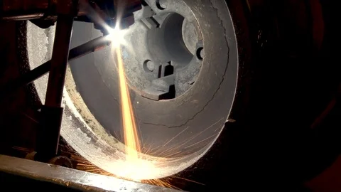 Gas plasma spraying on elements of hot engine parts. Stock Footage 113411950