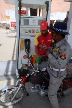 Gas price rasied to record high 305.36 Pakistani rupees (0.99 US dollar) per lit Stock Photos