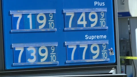GAS PRICES $7.79 DOLLAR PLUS CALIFORNIA OCT 2022 Stock Footage 216988482