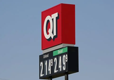Gas prices decrease across the US state of Texas, Greenville, USA - 15 Aug 2019 Stock Photos